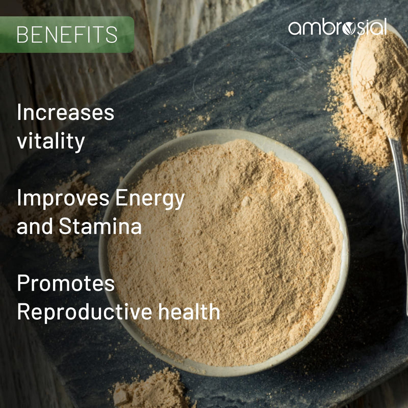 [Australia] - Ambrosial Maca Root Capsules for Women & Men | High Strength 500 mg Maca Powder per Capsule | Supports Building Stamina & Energy | 60 Vegan Capsules 