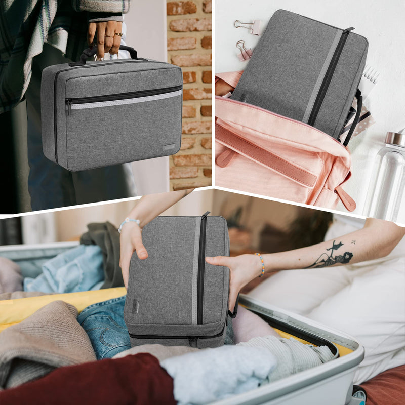 [Australia] - Trunab Small Medical Bag Empty, First aid Bag with 2 Inner Flap, Portable Emergency Kits Trauma Bag with More Storage for Medical Supplies, Grey 