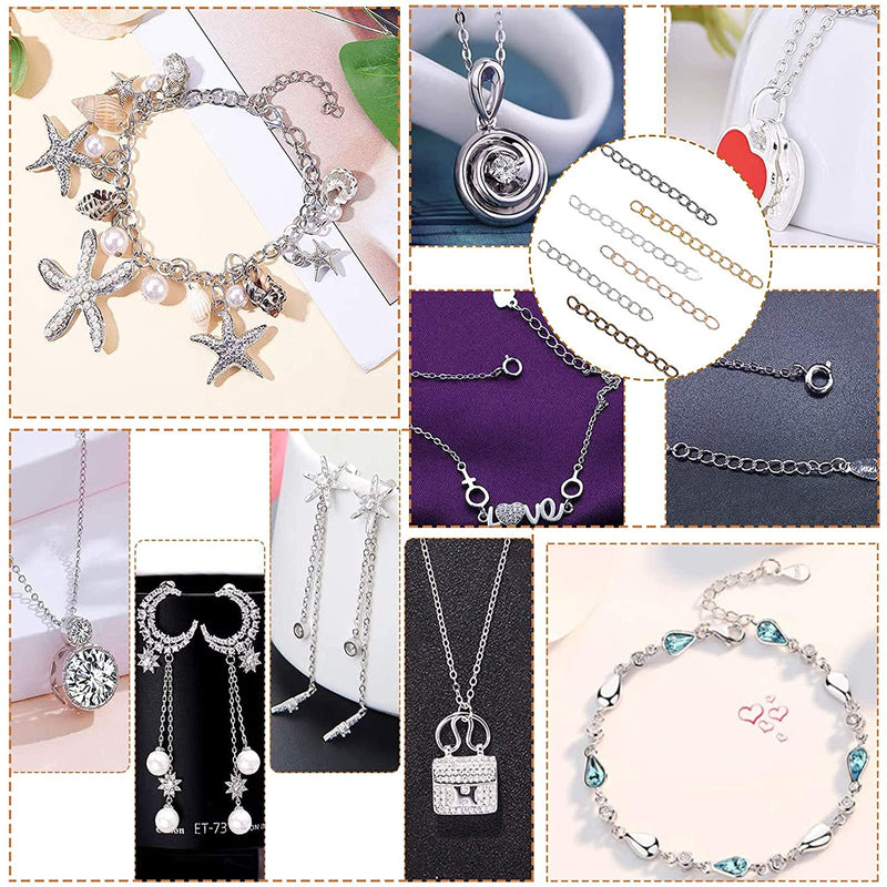 [Australia] - UNICRAFTALE about 30pcs 60mm Golden Hypoallergenic Chain Extension, with heart Charms, Stainless Steel Chain Extender for Jewelry Making Supplies Golden- Heart - 30pcs 