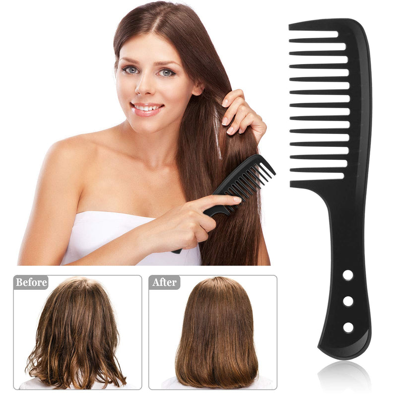 [Australia] - 2 Pieces Wide Tooth Detangling Comb Large Hair Detangling Comb Carbon Fiber Cutting Comb Anti-Static Heat Resistant Styling Comb for Long Wet Hair Curly Hair 