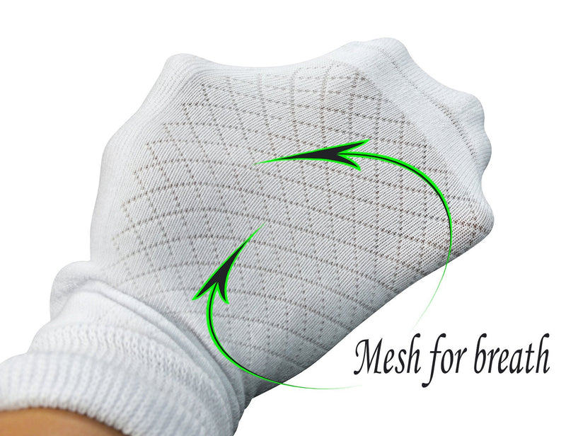 [Australia] - Yomandamor 5 Pairs Women's Cotton Ankle Breathable Mesh Diabetic Socks with Seamless Toe,L Size … 5 Pairs White 9-11 