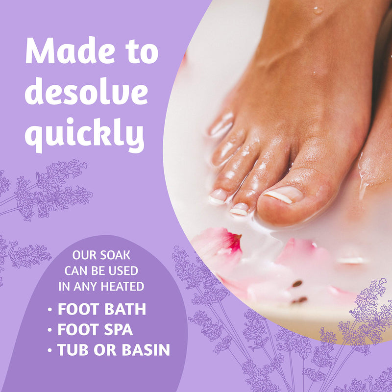 [Australia] - Calming Lavender Foot Soak with Epsom Salt, Made in USA, Antifungal Foot Soak Soothes Sore Tired Feet, Athletes Foot, Stubborn Foot Odor, Softens Calluses & Helps Treat Toenail Fungus, 16 oz 1 lb 
