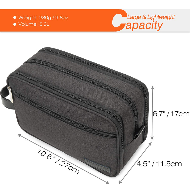 [Australia] - Mens Toiletry Bag Dopp Kit Travel Bathroom Bag Shaving Shower Cosmetic Organizer Black 