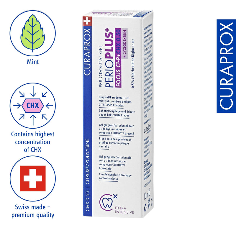 [Australia] - Curaprox PerioPlus+ Focus Gel, 10ml - Oral Gel for Gum Disease Treatment & Enamel Repair. 