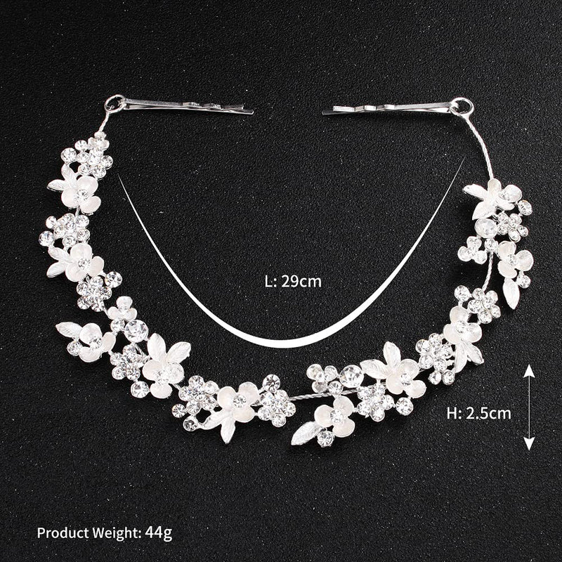[Australia] - Crystal Bridal Headband,Silver Wedding Rhinestone Hair Accessories for Bride Bridesmaid,Bridal Crystal Headpiece for Women 