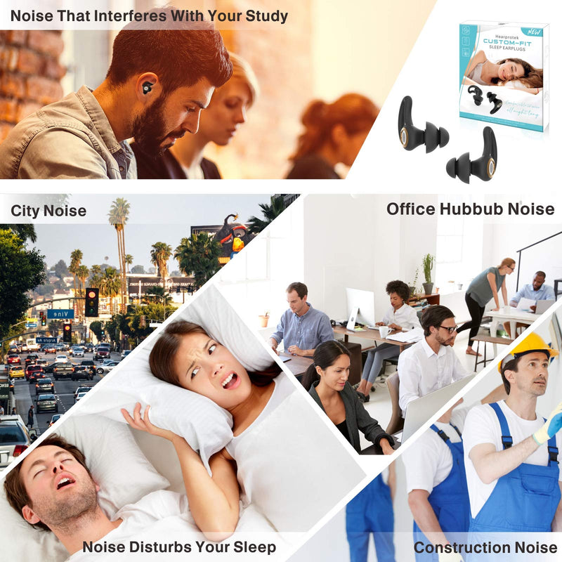 [Australia] - Ear Plugs for Sleeping, Hearprotek 30dB Noise Reduction Sound Blocking Earplugs with Silicone eartips, Soft Sleep Earplugs for Sleeping, Snoring, Travel, Studying, Work (Bronze) Bronze 