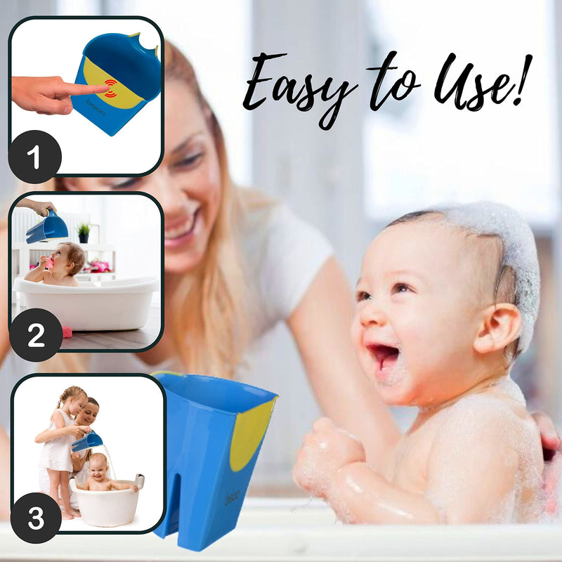 [Australia] - Bisoo Baby Shower Cap + Rinse Cup Set - Rinse Jug and Shower Visor for Children - Adjustable Bath Cap Set for Girls and Boys - Shampoo Cup, Protects Eyes and Ears, Baby Bath Visor, 6 Months+ 