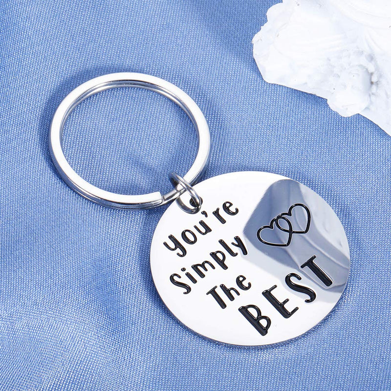 [Australia] - Couple Gifts for Him Her Wedding Anniversary Keychain for Boyfriend Girlfriend Birthday Best Friend Graduation for Schitts C Fans Lover Husband Wife Women Men You’re Simply The Best Keyring 