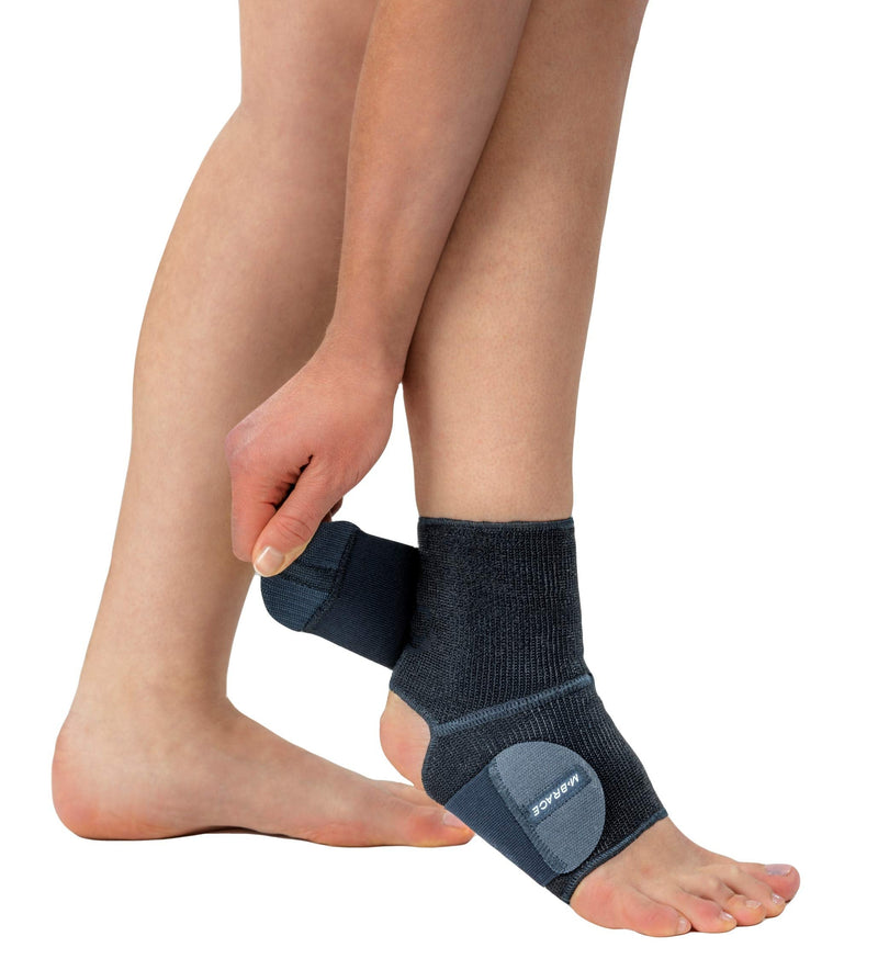 [Australia] - M-Brace AIR Extra Ankle Lock Brace, Ankle Support During Sports and Rehab, Support of Tendonitis and sprains, Ligament damages,"high-Tension" Elastic Support Straps for Great Ankle Support, Blue M Medium 