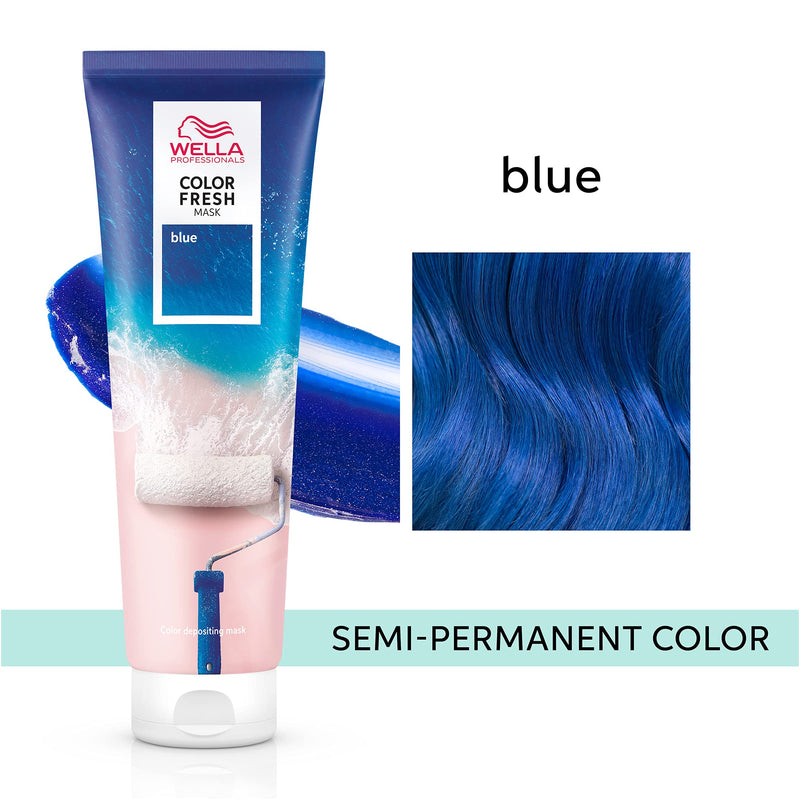 [Australia] - Wella Professional Color Fresh Mask | Temporary Colour Refresh Treatment | Semi-Permanent Hair Dye | Wash Out Colour Blue 