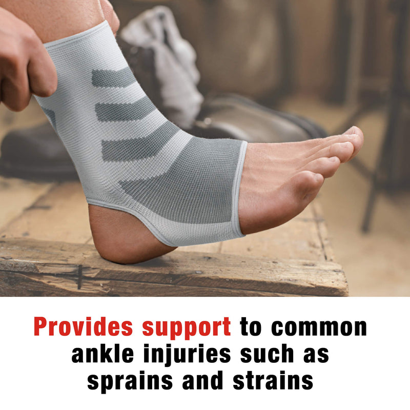 [Australia] - Ace Compression Ankle Support, Gray, Large/Extra Large Large/X-Large (Pack of 1) 