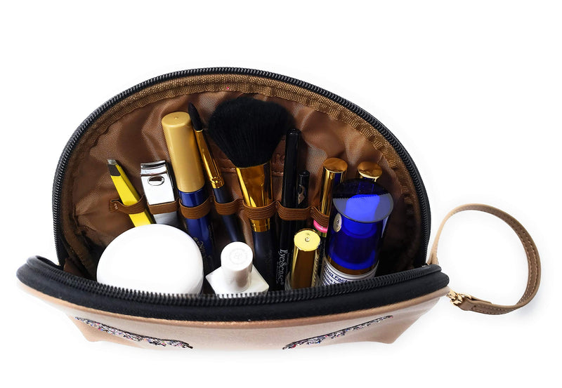 [Australia] - Makeup Bag Lipstick Cosmetic Carrying Case Clutch Purse - Fits Lipsense•Younique•Kylie•Liquid and Lip Gloss Tubes - Wristlet w/Elastic Bands Toiletry Travel Holder for Women and Girls (Black) Black 