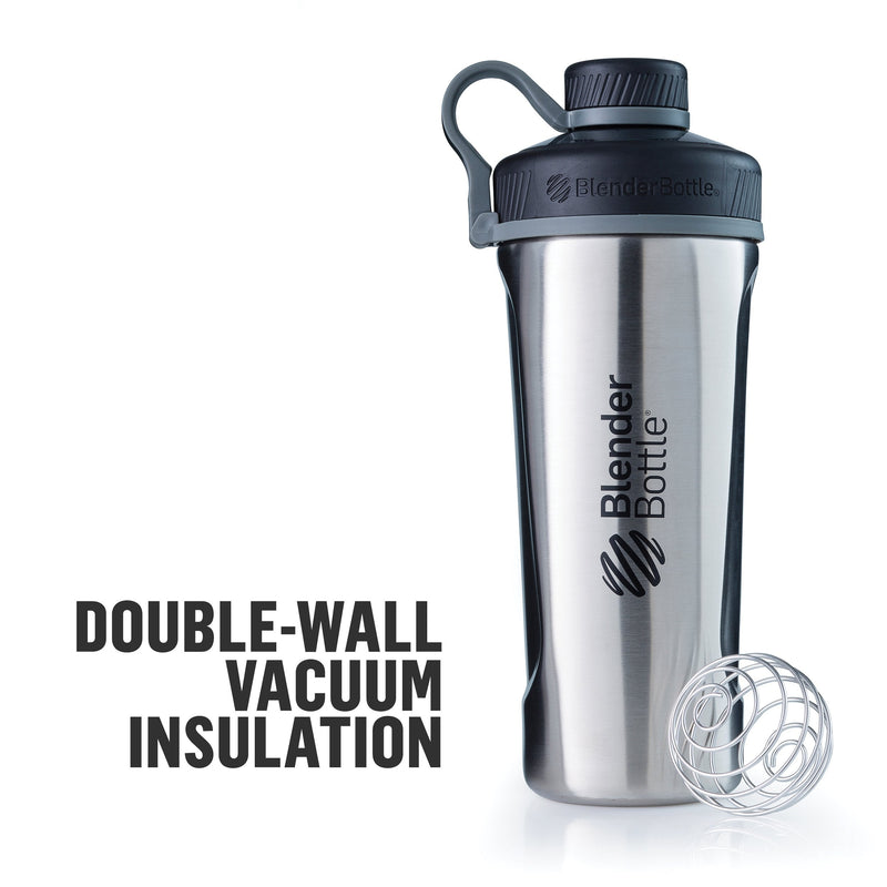 [Australia] - BlenderBottle Radian Shaker Cup Insulated Stainless Steel Water Bottle with Wire Whisk, 26-Ounce, Matte Black 