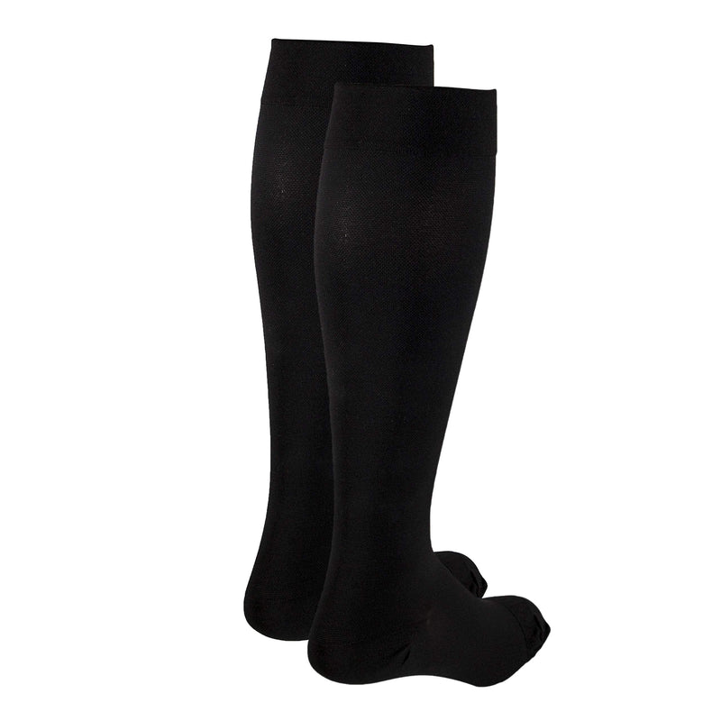 [Australia] - Truform 30-40 mmHg Compression Stockings for Men and Women, Knee High Length, Closed Toe, Black, Large Large (1 Pair) 