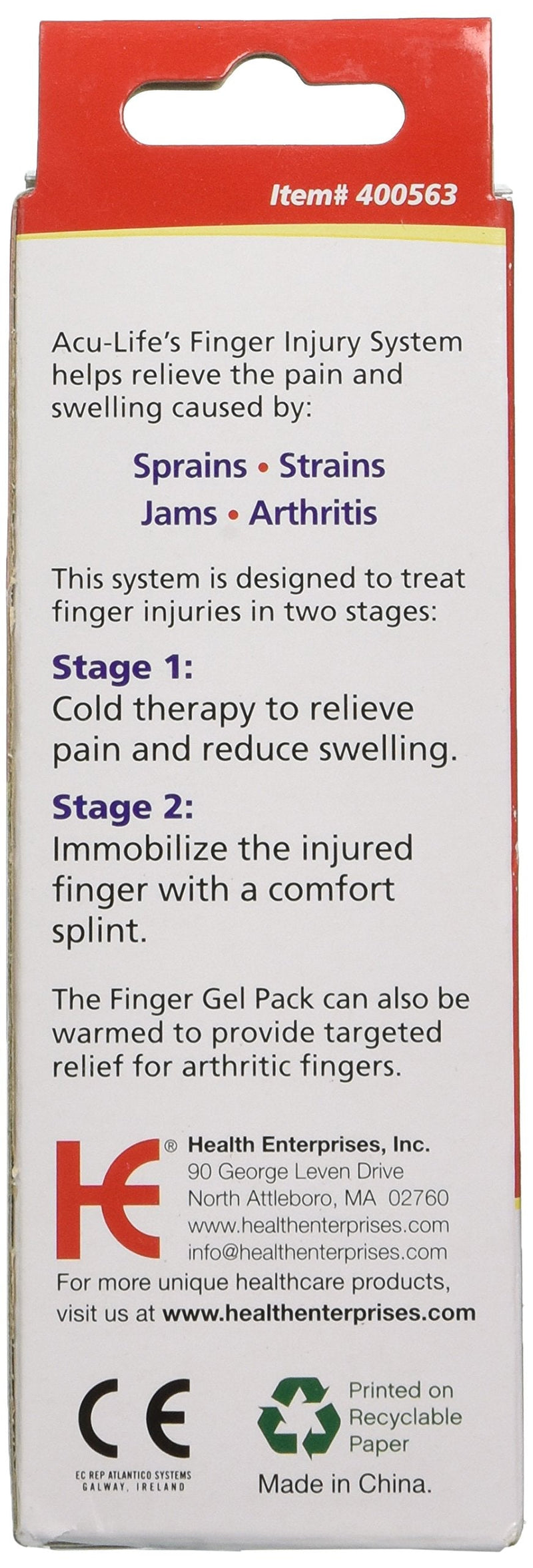 [Australia] - Acu-Life Finger Treatment Kit | Pain Relief and Recovery | Hot and Cold | Includes Finger Split and Gel Pack , Various , 4 Piece Set 
