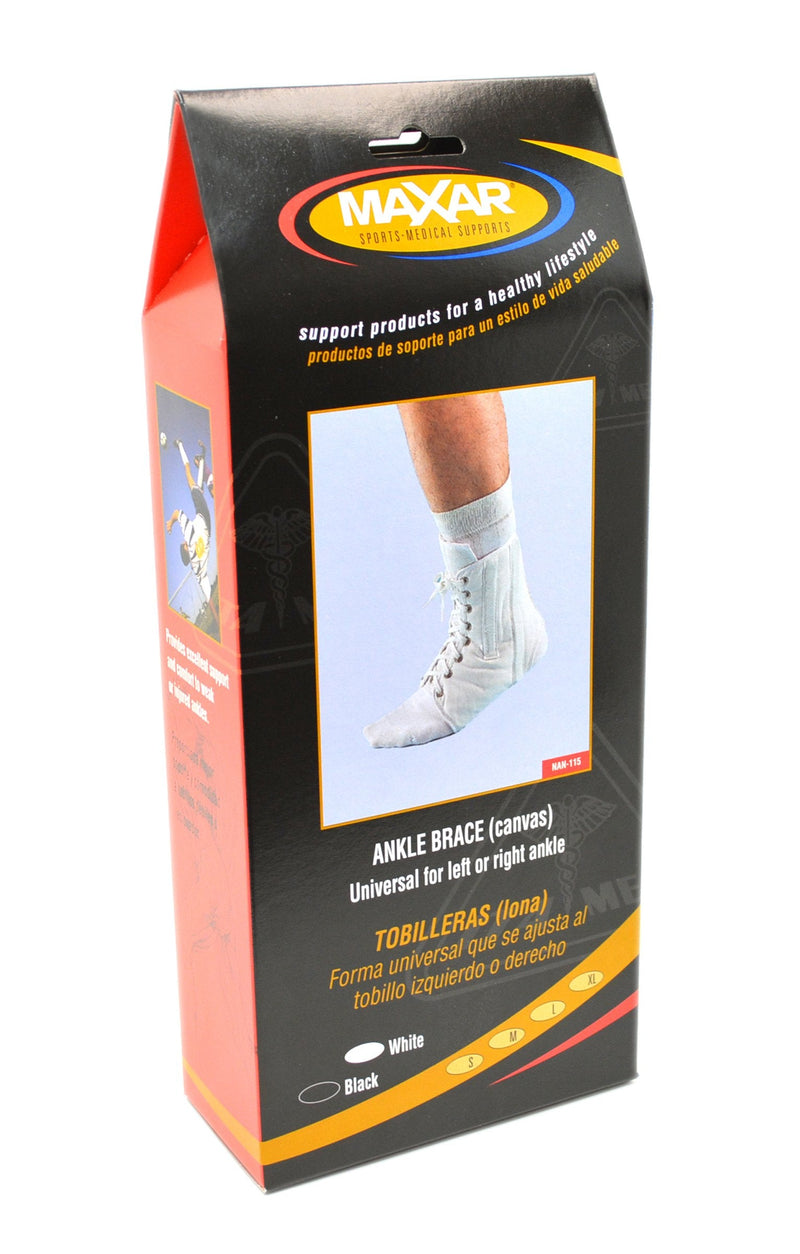 [Australia] - Maxar Canvas Ankle Brace (with Laces), Extra Large, White X-Large 