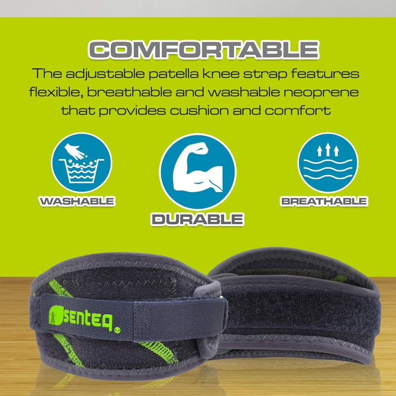 [Australia] - SENTEQ Knee Brace Support Strap, Adjustable Patella Knee Support Prevent Pain Tendinitis (SQ1 L008) 