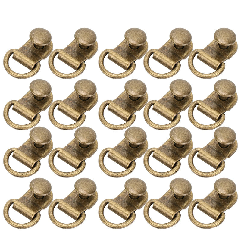 [Australia] - 100 Sets Shoelace Hook D-Ring Eyelet Buckle Brass Eyelets Grommet Metal Stud Fasteners for Shoe Leather Bag Rivet Tool Bronze 