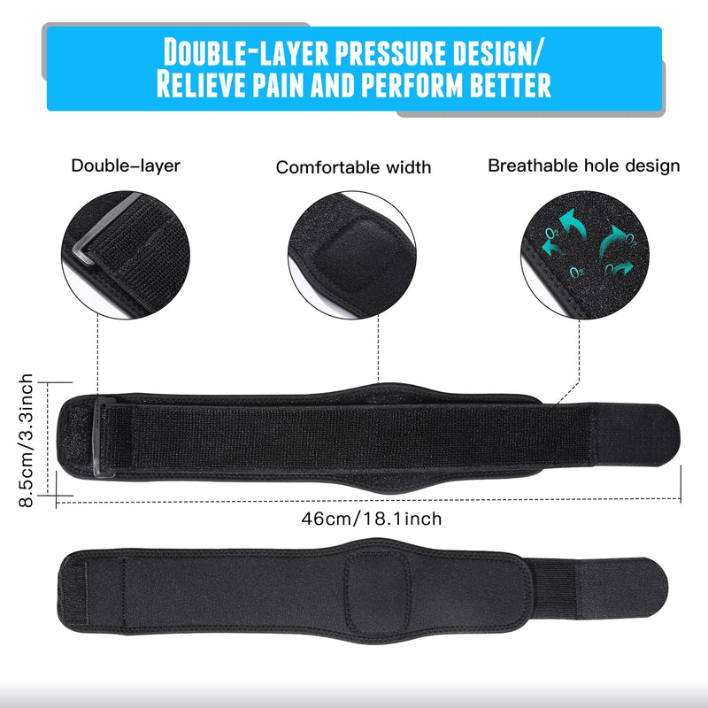 [Australia] - Tennis Elbow Braces for Tendonitis and Tennis Elbow,Golfers Elbow Forearm Brace Straps and Compression Pad for Men and Women,Neoprene Wraps Tennis Elbow Support Band Relief Black-1 Pack 