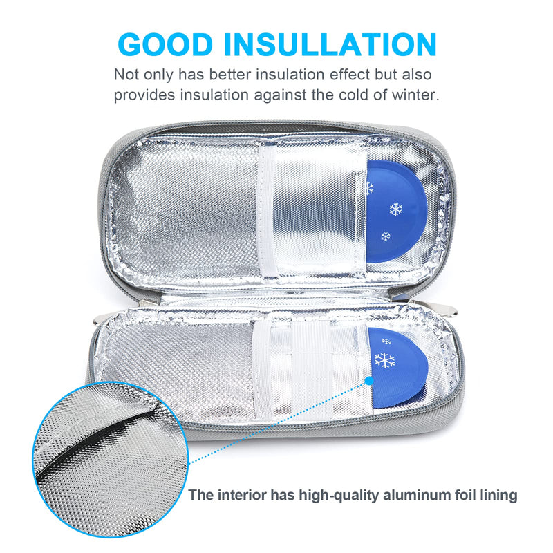 [Australia] - YOUSHARES Insulin Pen Case with 2PCS Nylon Ice Packs - Insulin Cooler Travel Case for Medication Diabetic Supplies, Insulin Case Medicine Cooler for Travel (Quicksand Blue) B_quicksand Blue 