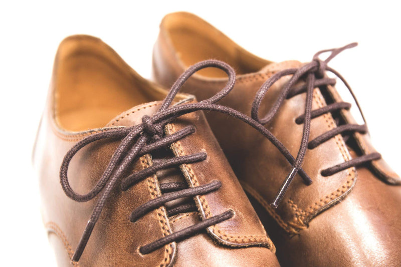 [Australia] - Round Shoelaces (2 Pairs) Premium Waxed Durable Thin 3mm Laces for Dress Casual Oxford Shoes 75 cm Brown 
