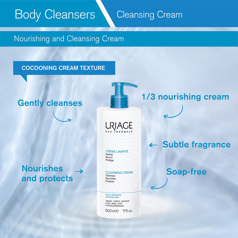 [Australia] - Uriage Cleansing Cream for Sensitive Skin, 500 ml (Pack of 1) 