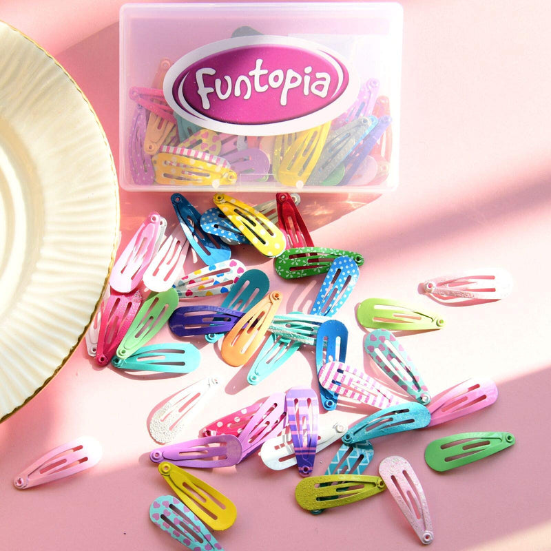 [Australia] - Girls Hair Clips, Funtopia 80 Pcs 1.2 Inch Toddler Hair Clips Mini Metal Snap Hair Clips for Little Girls Baby Kids, Colorful Small Hair Barrettes Hair Accessories for Fine Hair 80 Count (Pack of 1) 