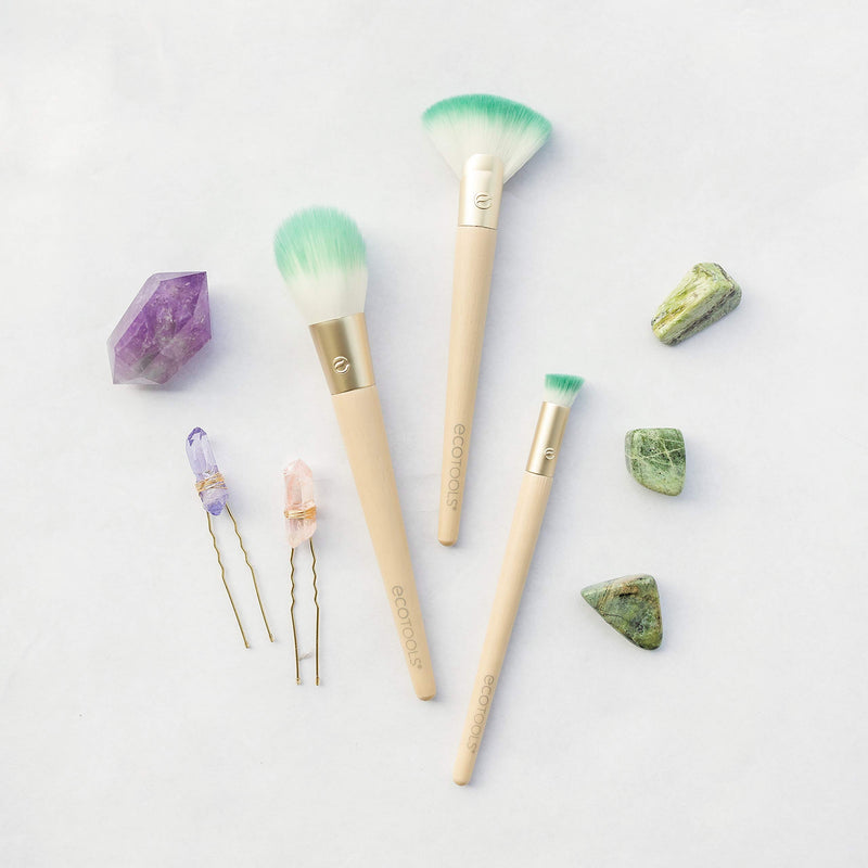 [Australia] - Ecotools Glossy Finish MakeUp Brush Set, Beige/Green (Set of 5) 