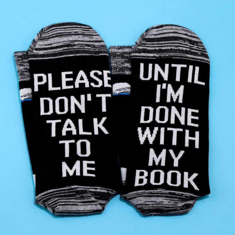 [Australia] - PYOUL Book Socks Book Gift Reading Gifts Book Lover Gift Please Don’t Talk To Me Until I’m Done With My Book Socks 