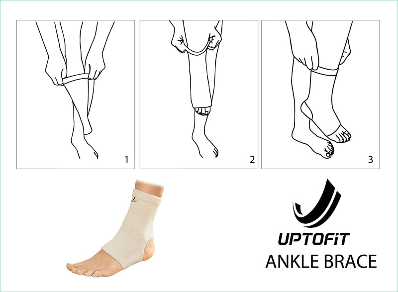 [Australia] - UptoFit Copper Ankle Compression Sleeve for Women Lightweight Breathable Brace for Foot and Ankle Support in Plantar Fasciitis, Achilles Tendon & Tendonitis (Medium) Medium 