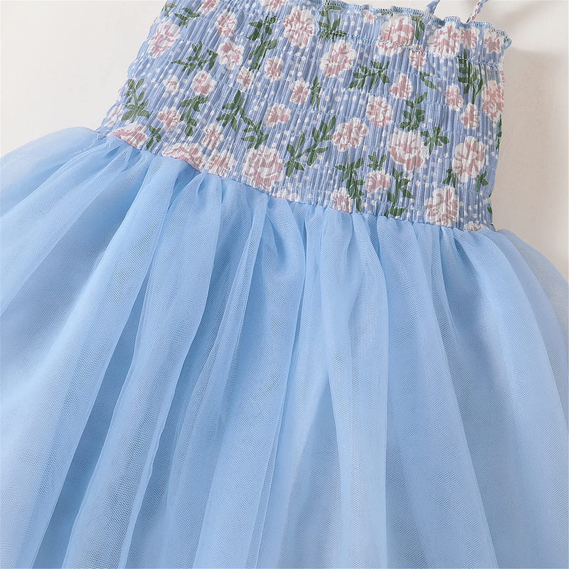 [Australia] - Listenwind Baby Toddler Girls Tutu Dress Sleeveless Strap Princess Dress Flower Girl Dress Party Beach Sundress Blue Tutu Dress 12-18 Months 