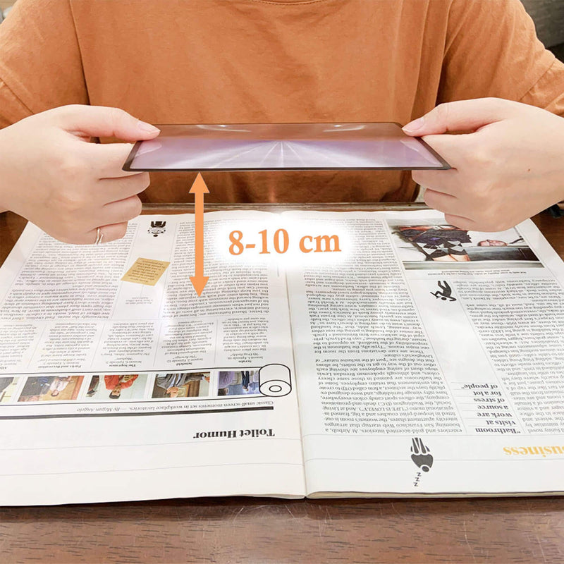 [Australia] - MagDepo Magnifying Sheet 2 Pack 3X PVC Page Size with 2 Bonus Card Magnifier and Pouches, Magnifying Glass for Reading Small Patterns, Maps and Books 