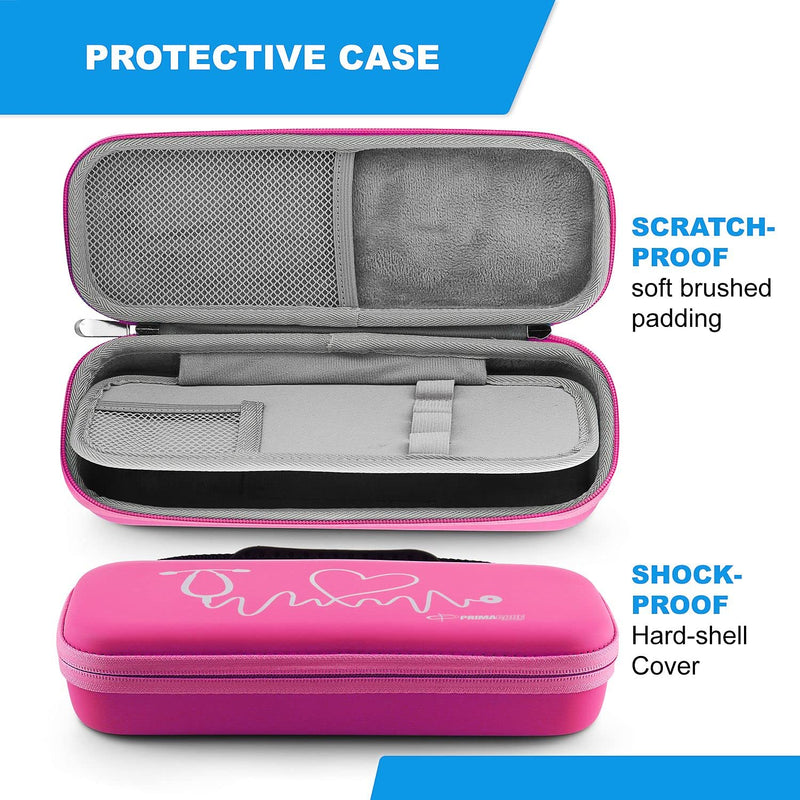 [Australia] - Primacare KB-9397-PK Stethoscope Case, Supplies Included, Pink with Multiple Compartments, Portable and Lightweight First Aid Kit Bag with Vital Medical Supplies, Nursing Accessories for Nurses 