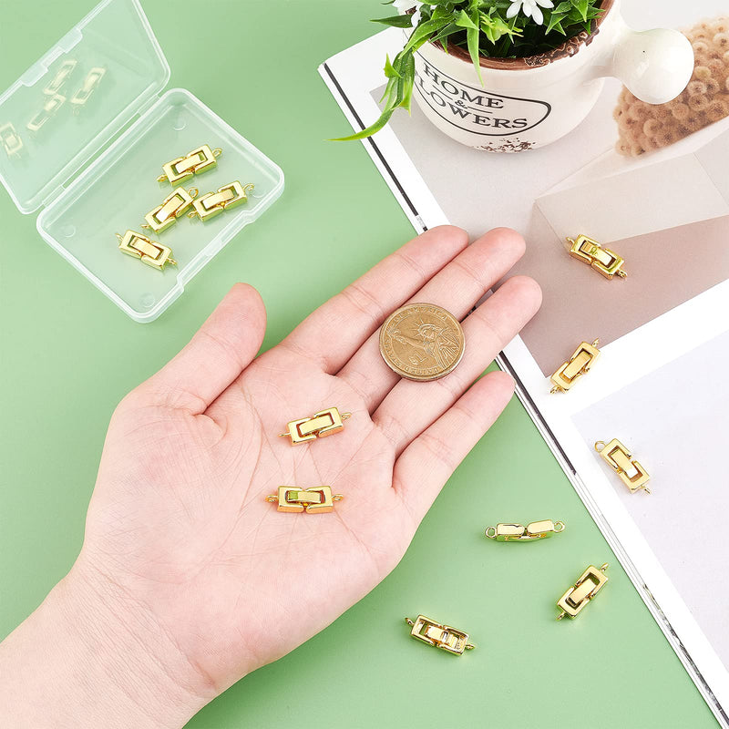 [Australia] - SUPERFINDINGS 12pcs 24mm Brass Fold Over Clasps Golden Fold Over Clasps Extender Clasp Jewellery Toggle Clasps for Bracelet Necklace Jewelry Extender Gold 