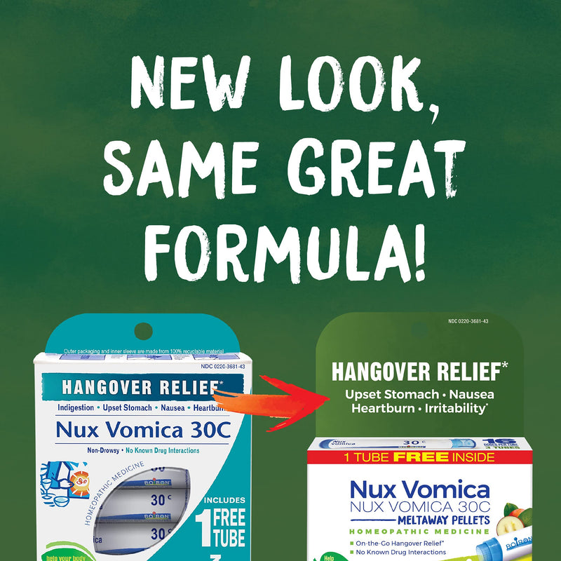 [Australia] - Boiron Nux Vomica 30C, 3 Tubes (80 Pellets per Tube), Homeopathic Medicine for Hangover Relief 