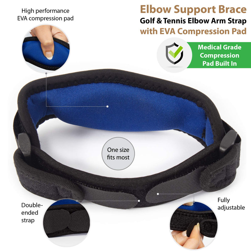 [Australia] - Ionocore® Elbow Support Protection System - Copper Compression - Tennis, Golfers Elbow Strap & Arm Sleeve - Joint & Forearm Protection - Lightweight, Anti Slip. Small: 8" - 10" SMALL: 8" - 10" 