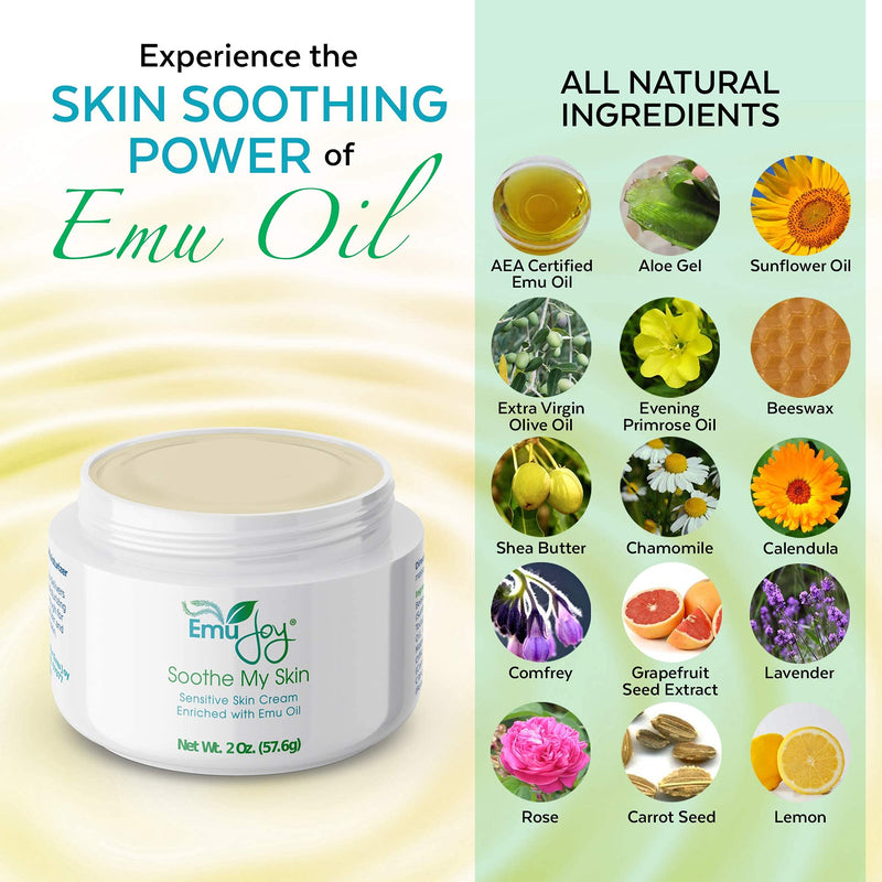 [Australia] - Soothe My Skin Cream for Sensitive Skin - Eczema Cream Psoriasis Atopic Dermatitis Lichen Sclerosus. Emu Oil Cream with Only Natural Ingredients 