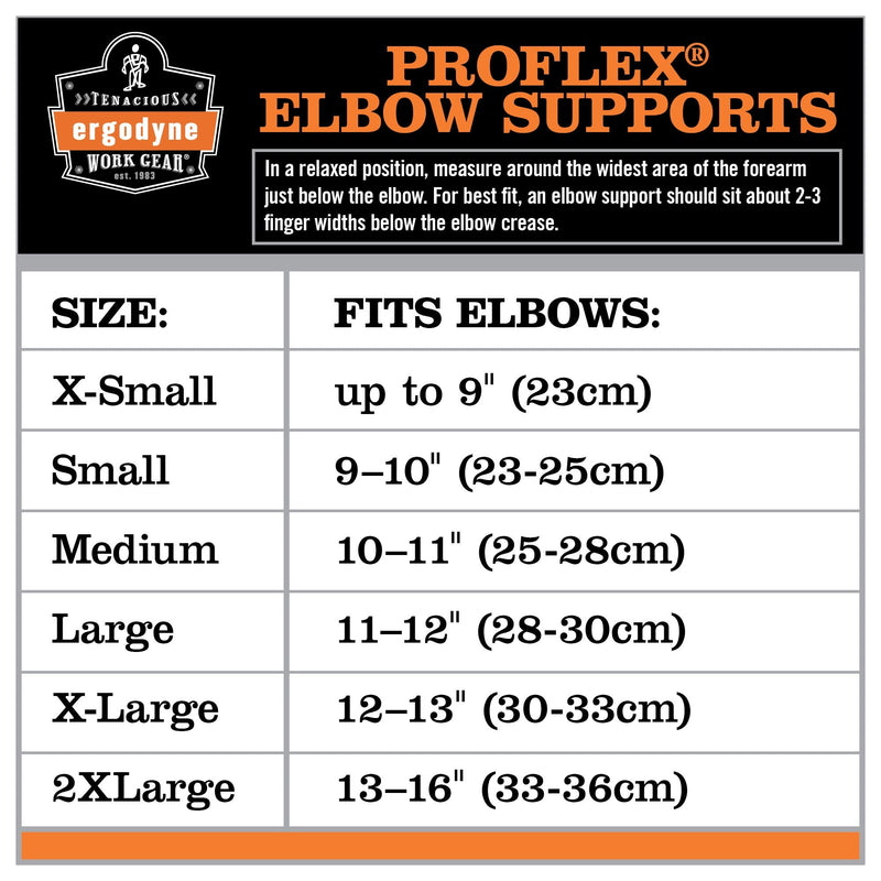 [Australia] - Ergodyne ProFlex 500 Elbow Support, X-Large, Black Extra Large 