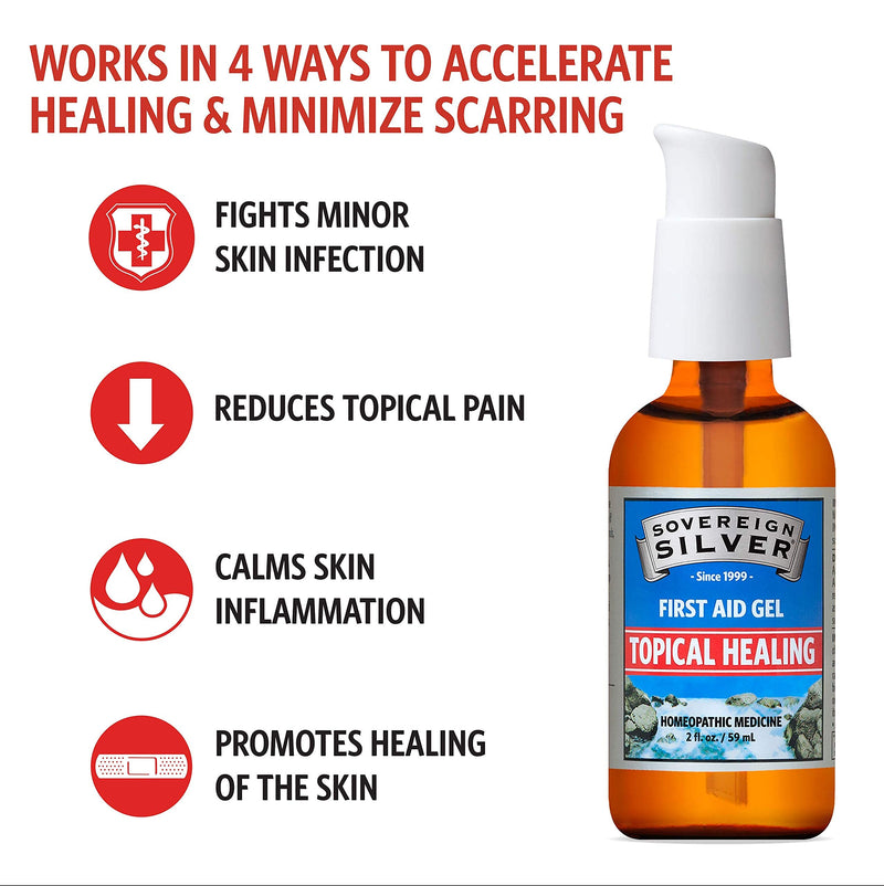 [Australia] - Sovereign Silver First Aid Gel – Topical Healing Homeopathic Medicine, 2 oz. 2 Fl Oz (Pack of 1) 