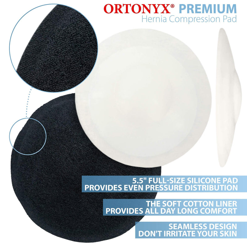 [Australia] - ORTONYX 10.25" Abdominal Binder and Umbilical Hernia Pad / Abdomen Navel Umbilical Hernia Support Belt / 524010PAD Black 3XL 