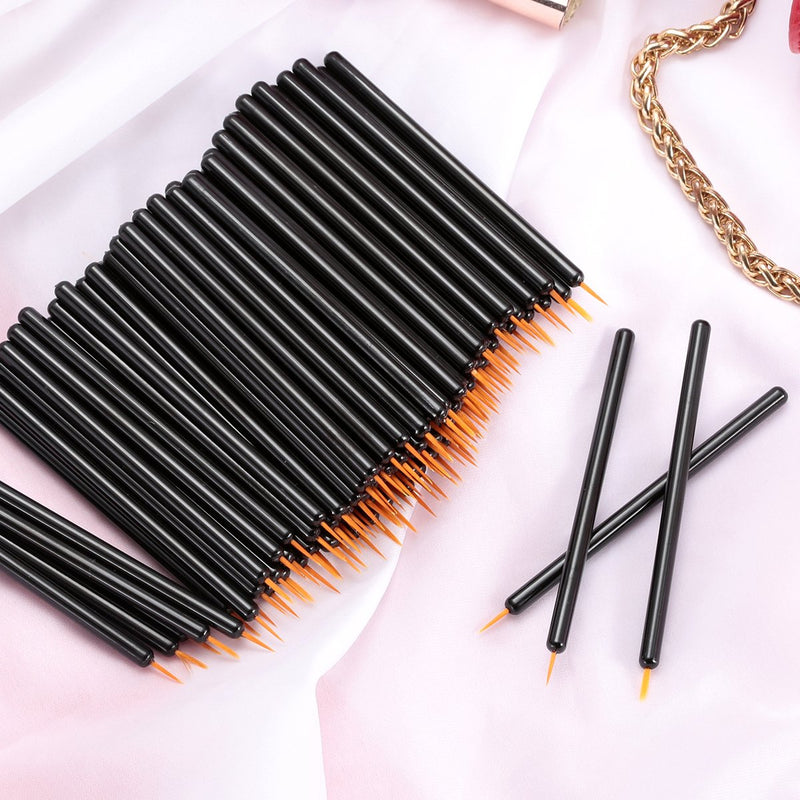 [Australia] - KINGMAS 100 Pack Disposable Eyeliner Brushes Applicator Makeup Eye Liner Wands 