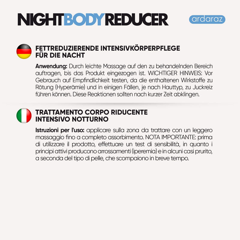 [Australia] - ARDARAZ. Anti-cellulite cream. Intensive Night Abdominal Reducer Aid Triple action. 200 ml. 