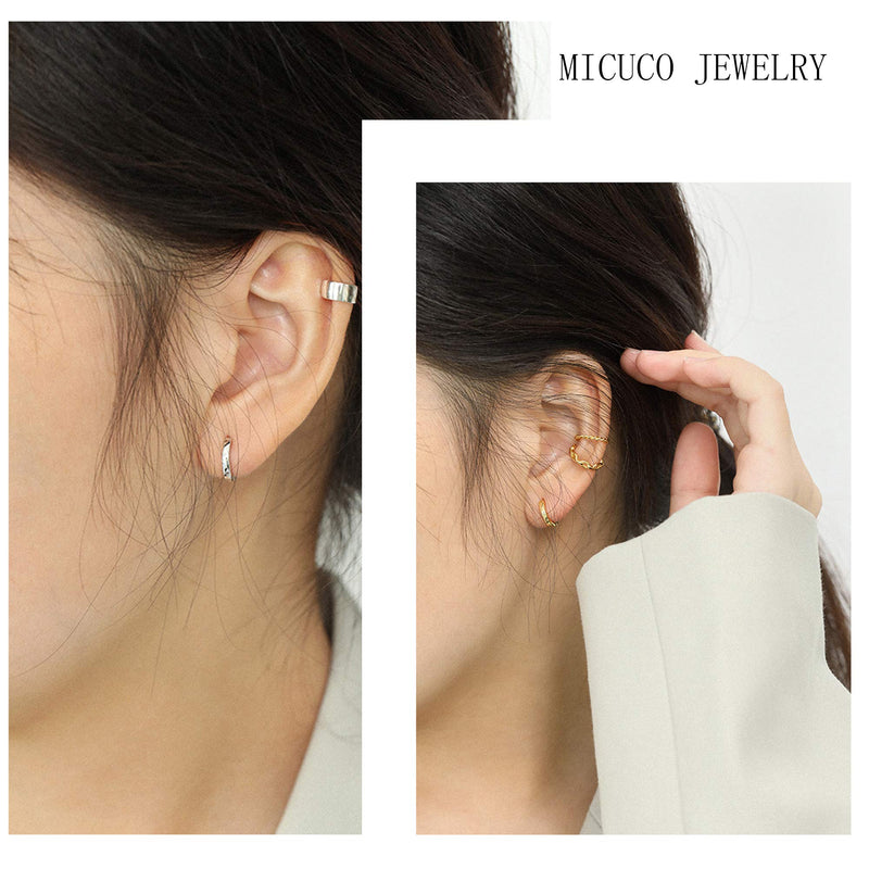 [Australia] - micuco Small Hoop Earrings for Women 14K Gold Hoop Huggie Earrings for Men Hypoallergenic Earrings Tiny Cartilage Ear Jewelry for Women 1# 14K Gold 8mm 10mm 12mm 