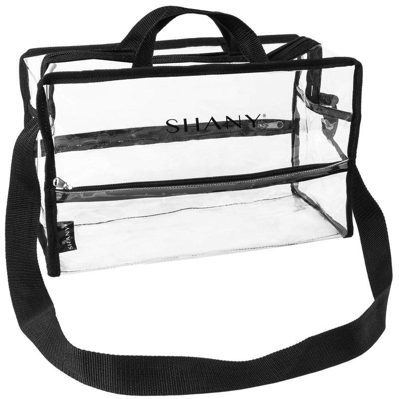 [Australia] - SHANY Clear PVC Water-Resistant Travel Tote Bag - Large See-Thru Bag with Adjustable Shoulder Straps and Zippered Pockets 