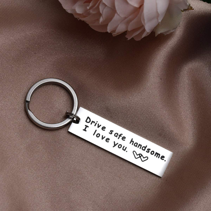 [Australia] - Drive Safe Keychain Handsome I Love You Trucker Husband Gift for Husband Dad Gift Valentines Day Stocking Stuffer Drive Safe Keychain 