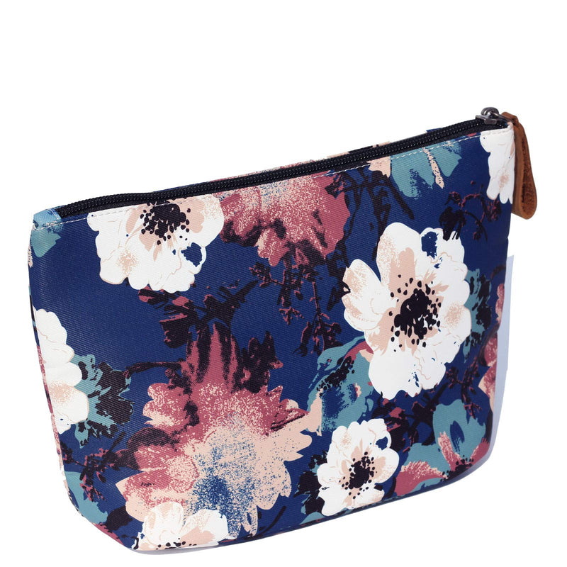 [Australia] - ESVAN Makeup Bag Floral Cosmetic Bag Large Toiletry Bags Organizer Pouch Water Resistant Purse Travel Toiletry Bag White Flower 