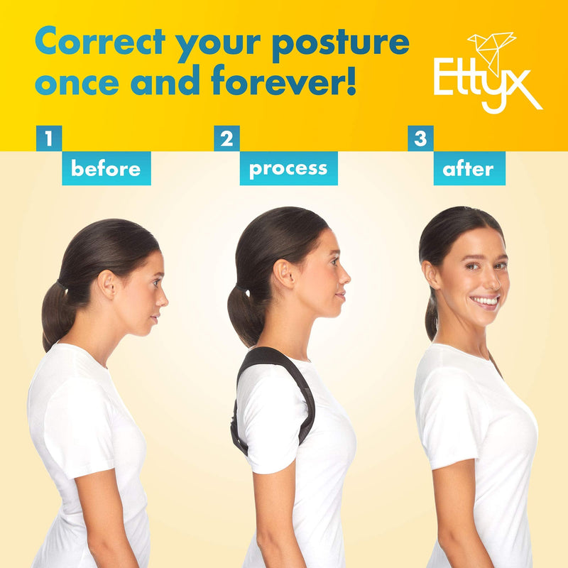 [Australia] - Posture Corrector for Women and Men – Breathable Upper Back Support Strap Improves Posture and Helps Neck and Back Pain – Comfortable Neoprene Posture Brace with Elastic Band, Exercise eBook by EttyX Medium 