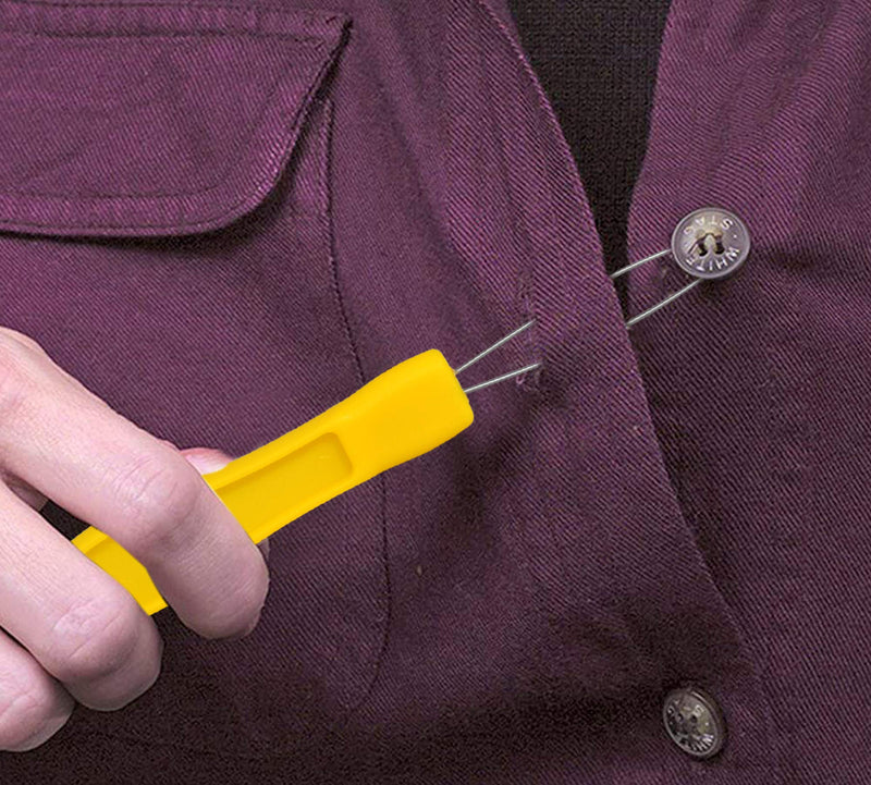 [Australia] - HOME-X Button Hook Helper, Assistance Tool for The Elderly, One-Hand Button Tool- Yellow- 6” L x ¾” W 