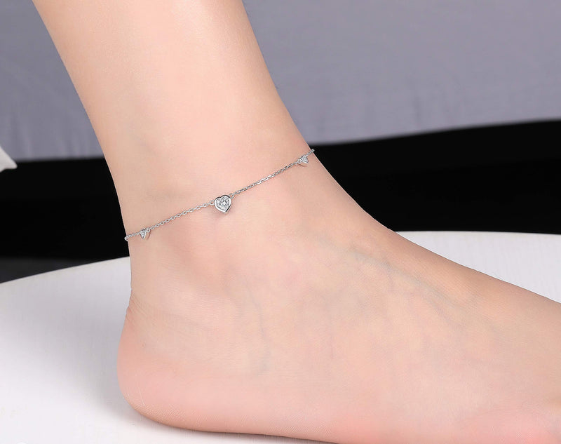 [Australia] - Step Forward Sterling Silver Birthstone Choker Necklace and Bracelet and Anklet Gift Jewelry for Women or Teen Girls or Daughter April 