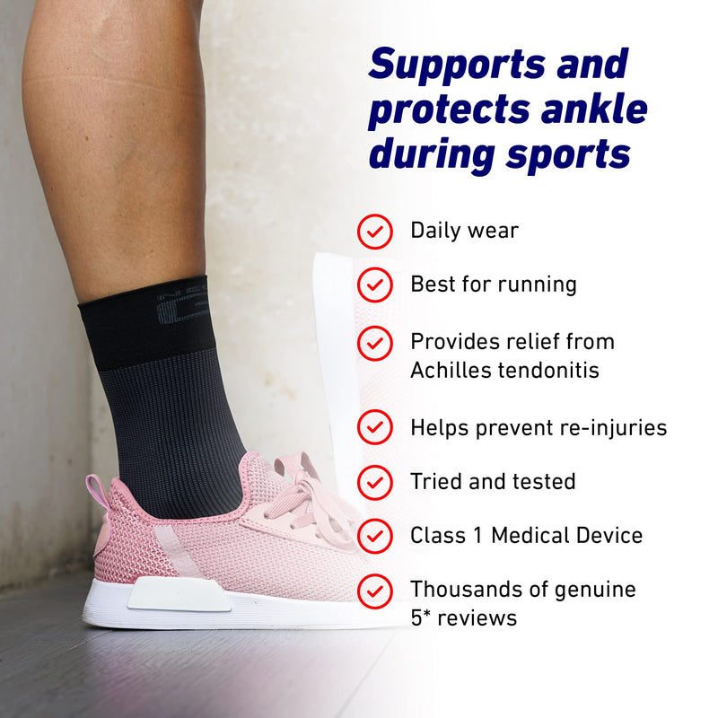 [Australia] - Neo G Ankle Support - For Arthritis, Joint Pain, Sprains, Strains, Ankle Injury, Recovery, Rehab, Sports, Basketball - Multi Zone Compression Sleeve - Airflow - Class 1 Medical Device - Large - Black Large: 23 - 28 cm 